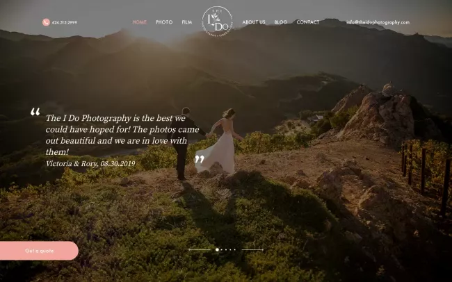 Screenshot of the The I Do Wedding Photography & Videography Website