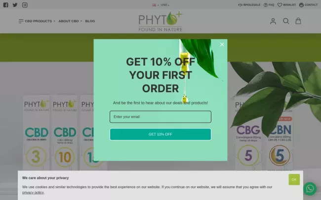 Screenshot of the Phyto Plus CBD Natural Organic News Blog
