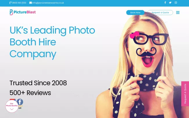 Screenshot of the PictureBlast Ltd Website