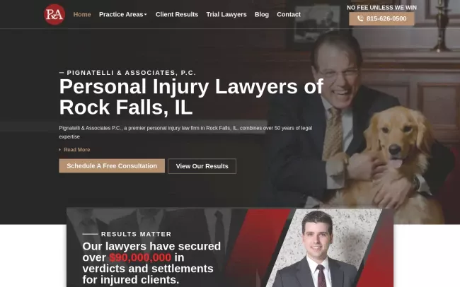 Screenshot of the Pignatelli & Associates, PC Website