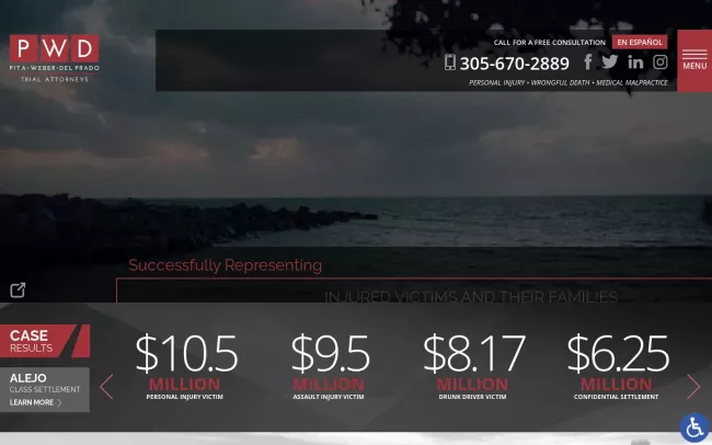 Screenshot of the Pita Weber Del Prado Website