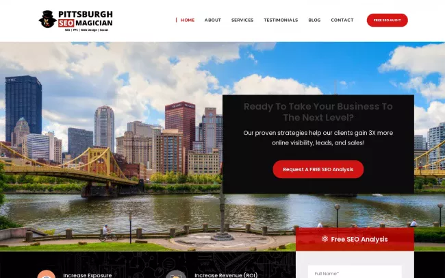 Screenshot of the Pittsburgh SEO Magician Website