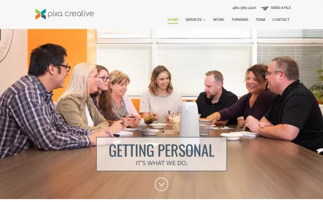 Screenshot of the Pixa Website
