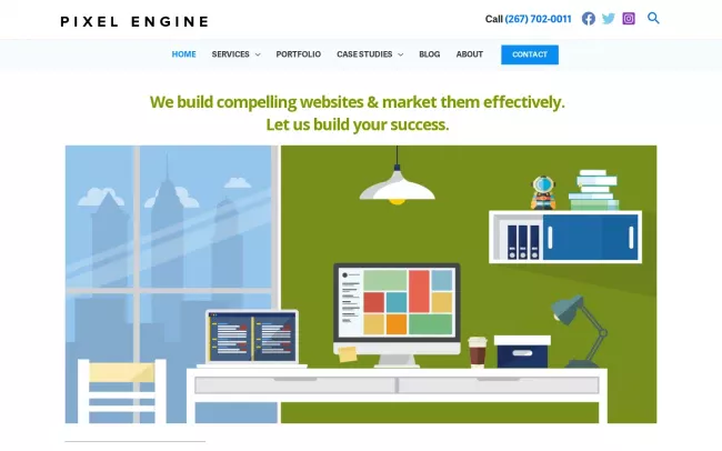 Screenshot of the Pixel Engine Website