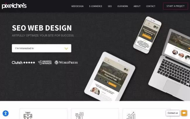 Screenshot of the Pixelchefs Web Design & SEO Website