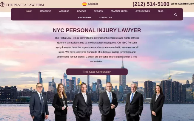Screenshot of the The Platta Law Firm Website