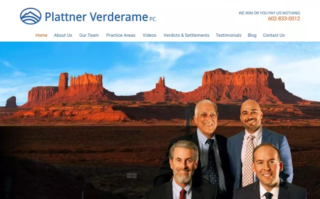 Screenshot of the Plattner Verderame, PC Website