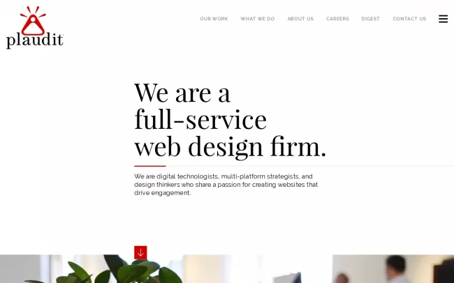 Screenshot of the Plaudit Design Website