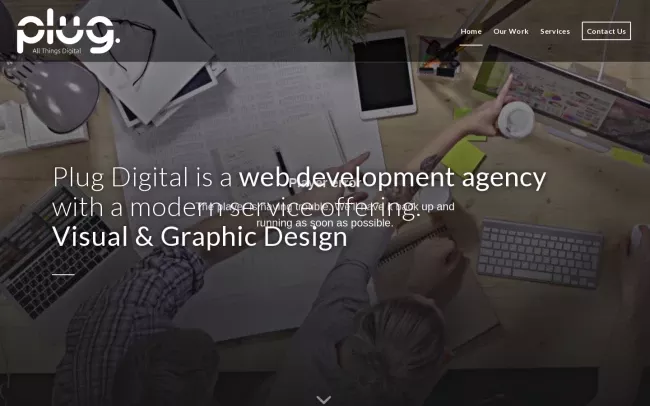 Screenshot of the Plug Digital Website
