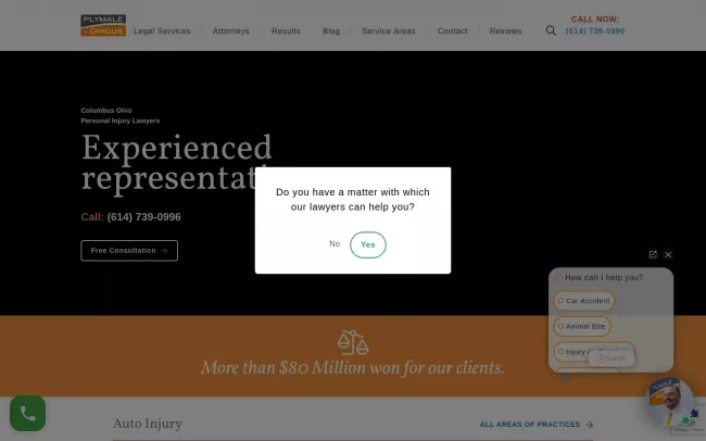 Screenshot of the Plymale & Dingus Website