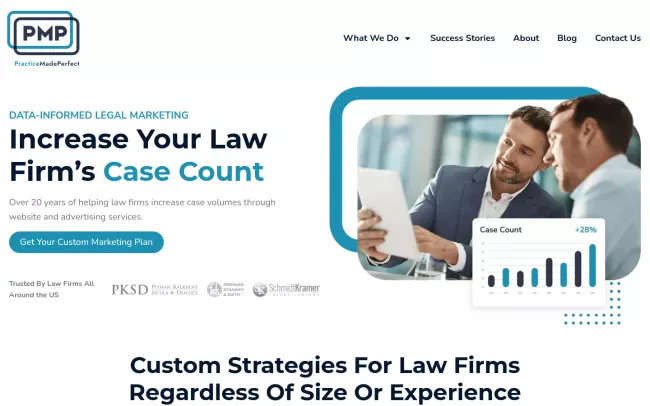 Screenshot of the PMP Marketing Group Website