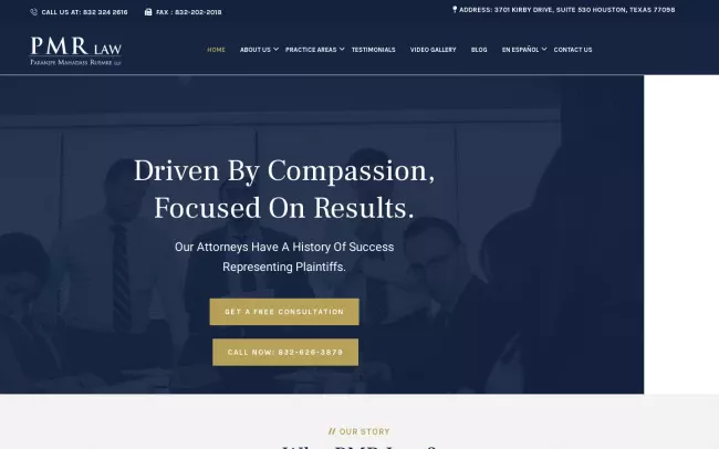 Screenshot of the PMR LAW Website