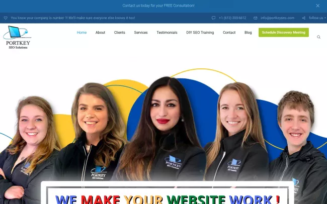 Screenshot of the Portkey SEO Solutions Website