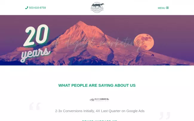 Screenshot of the The Portland Company Website
