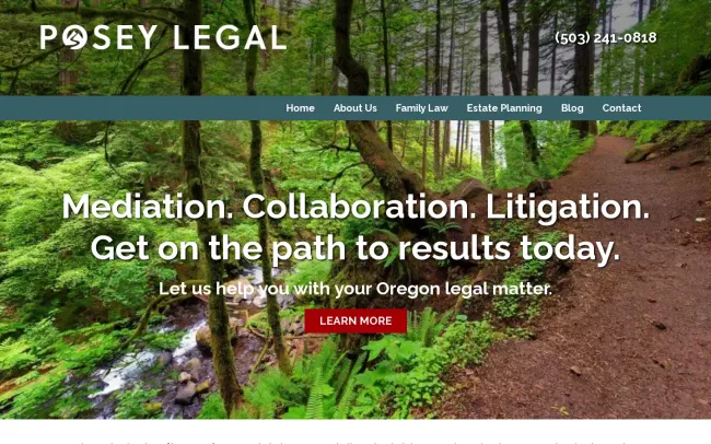 Screenshot of the Posey Legal, PC Website