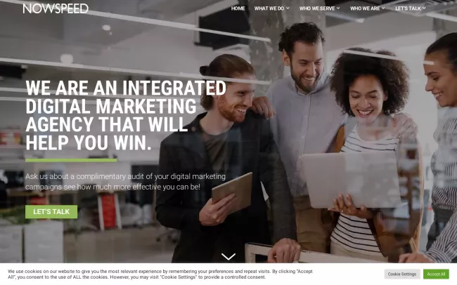 Screenshot of the Nowspeed Inc Website