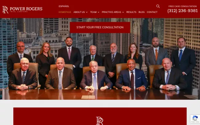 Screenshot of the Power Rogers, LLP Website