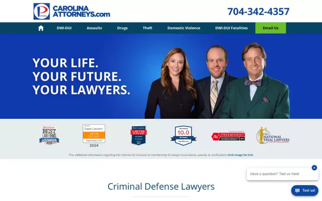 Screenshot of the Powers Law Firm PA Website