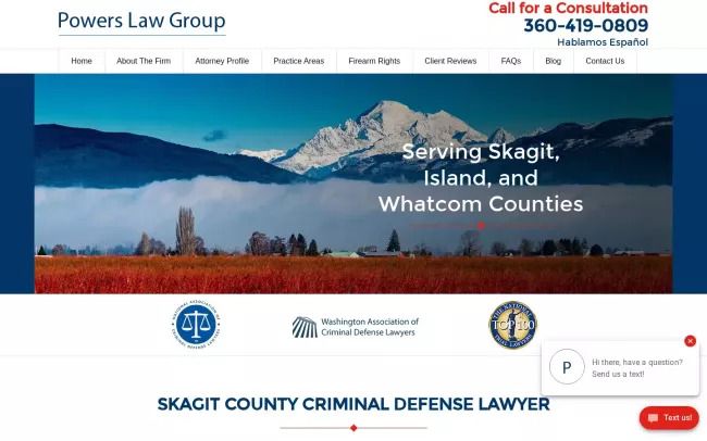 Screenshot of the Powers Law Group PLLC Website