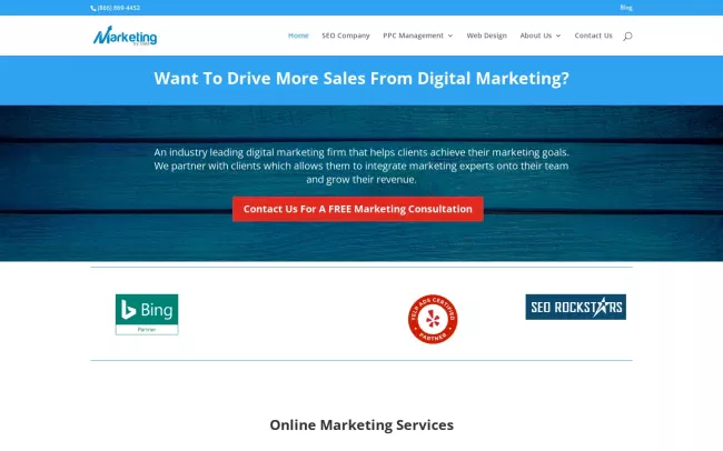 Screenshot of the Marketing by Data Website