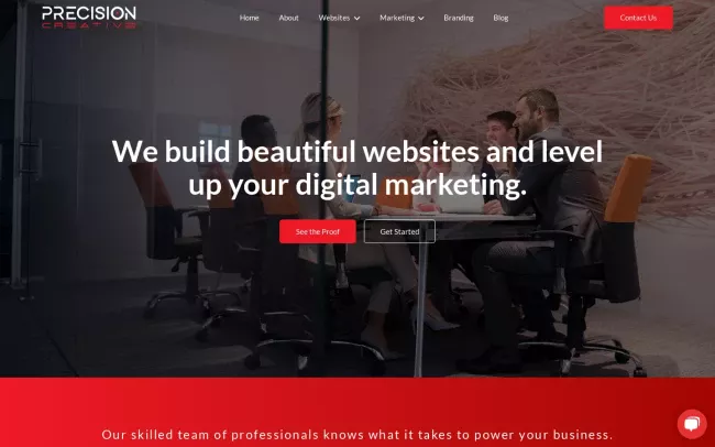 Screenshot of the Precision Creative Website
