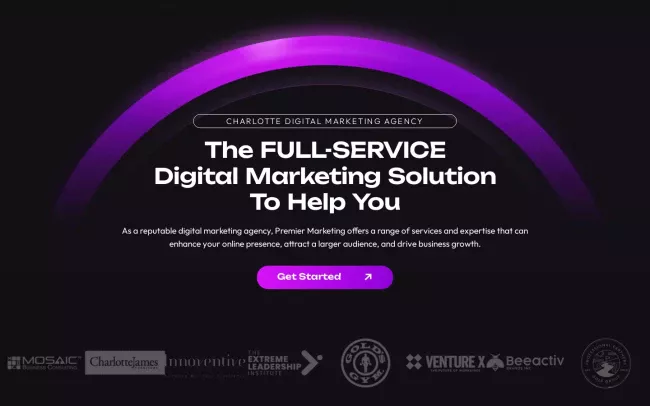 Screenshot of the Premier Marketing Website