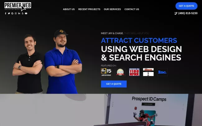 Screenshot of the Premier Web Development Website
