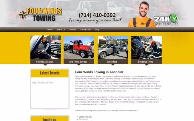 Premium Towing & Roadside Assistance Services in Anaheim - Four Winds Towing