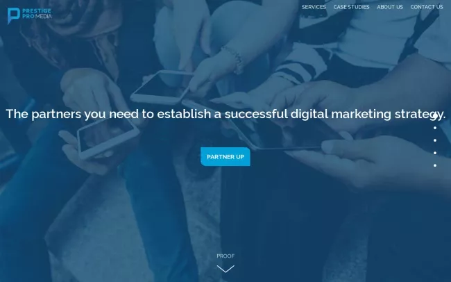 Screenshot of the Prestige Pro Media Website