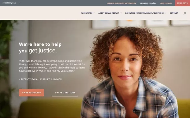Screenshot of the The Pride Law Firm Website