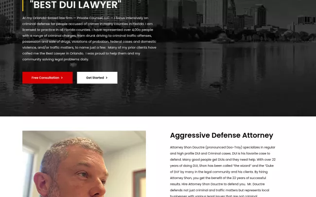 Screenshot of the Private Counsel, LLC Website