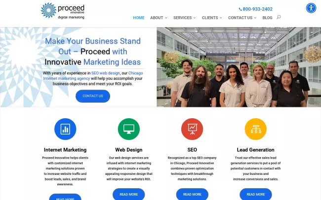 Screenshot of the Proceed Innovative Website