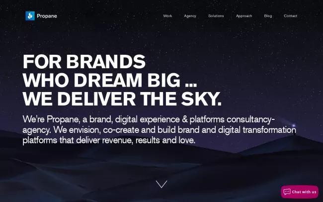 Screenshot of the Propane Website