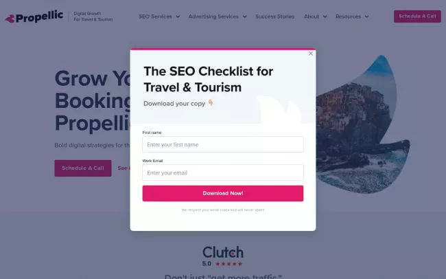 Screenshot of the Propellic Website