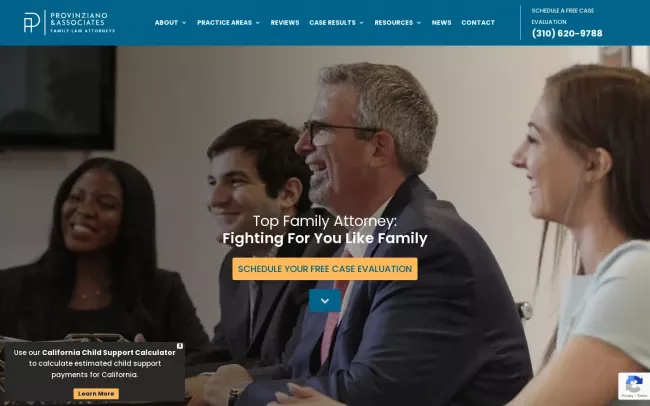 Screenshot of the Provinziano & Associates Website