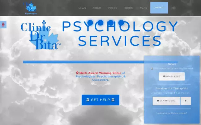 Screenshot of the Clinic Dr. Bita Website