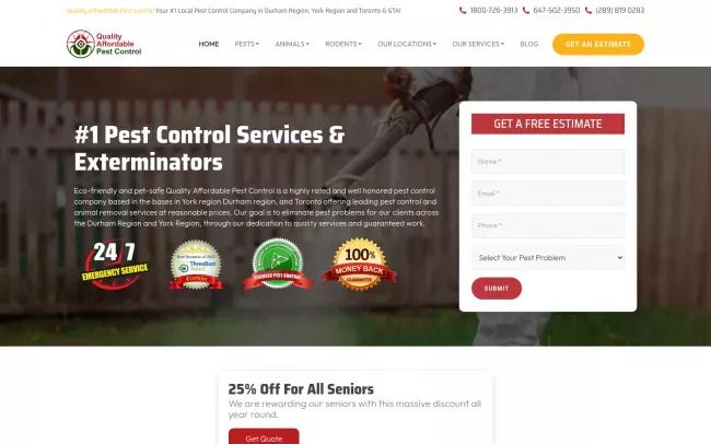 Screenshot of the Quality Affordable PEst Control Blog