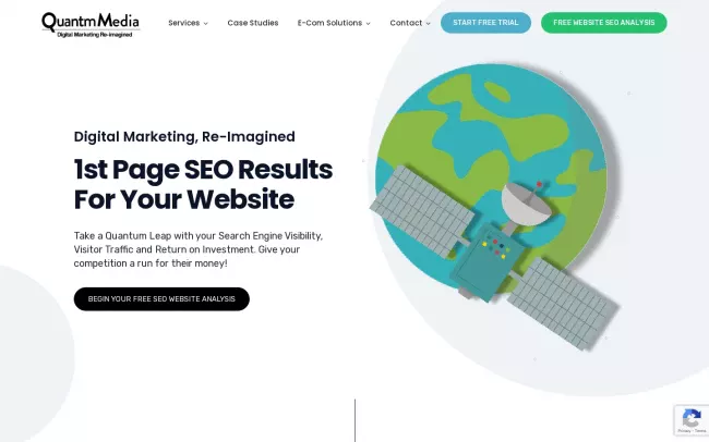 Screenshot of the Quantm Media Website