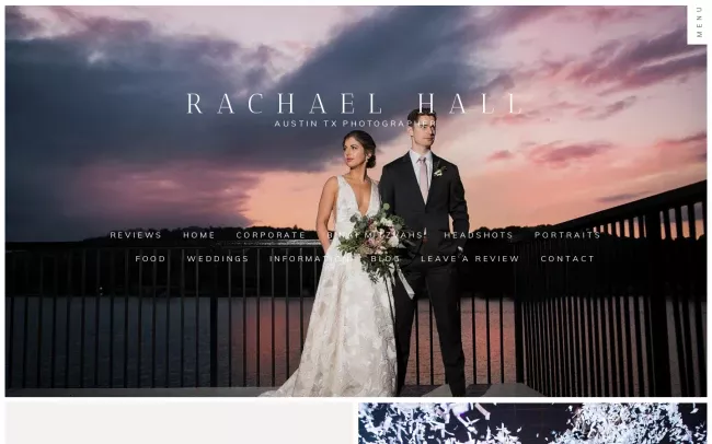 Screenshot of the Rachael Hall Photography Website