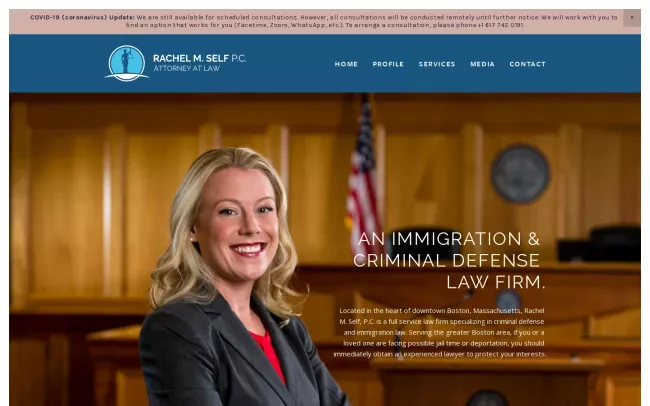 Screenshot of the Rachel M. Self, P.C. Website