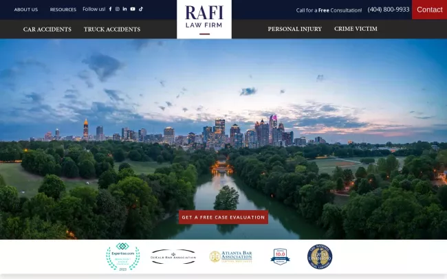 Screenshot of the Rafi Law Firm Website