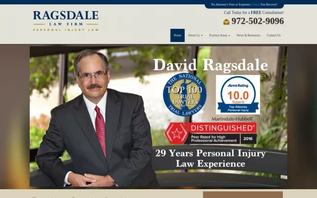 Screenshot of the Ragsdale Law Firm Website