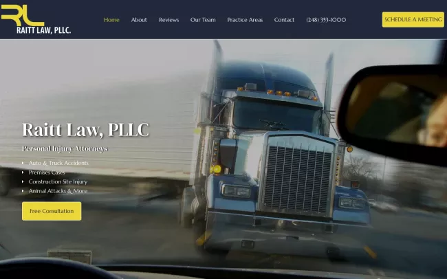 Screenshot of the Raitt Law, PLLC Website