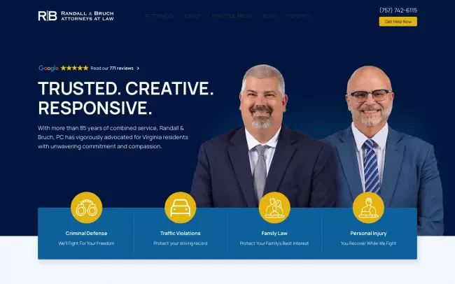 Screenshot of the Randall & Bruch, P.C. Website