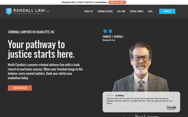 Screenshot of the Randall Law PLLC Website