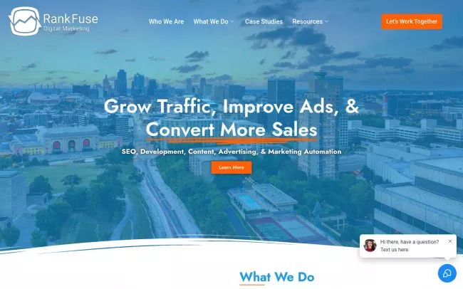 Screenshot of the Rank Fuse Digital Marketing Website