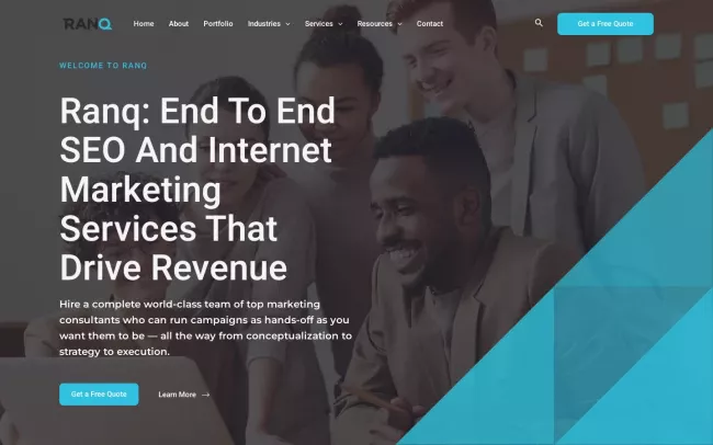 Screenshot of the Ranq: Revenue Centric SEO Services Website