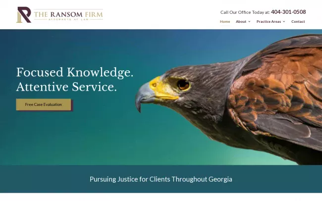 Screenshot of the The Ransom Firm Website