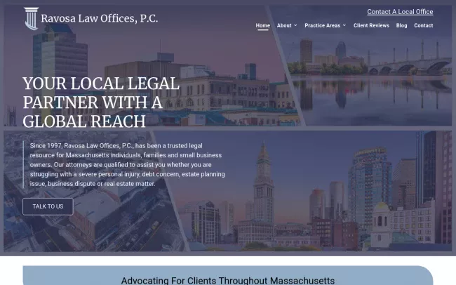 Screenshot of the Ravosa Law Offices, PC Website