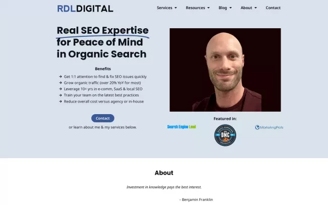 Screenshot of the RDLDIGITAL Website